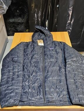 Patagonia Navy Quilted Hooded Puffer Jacket
